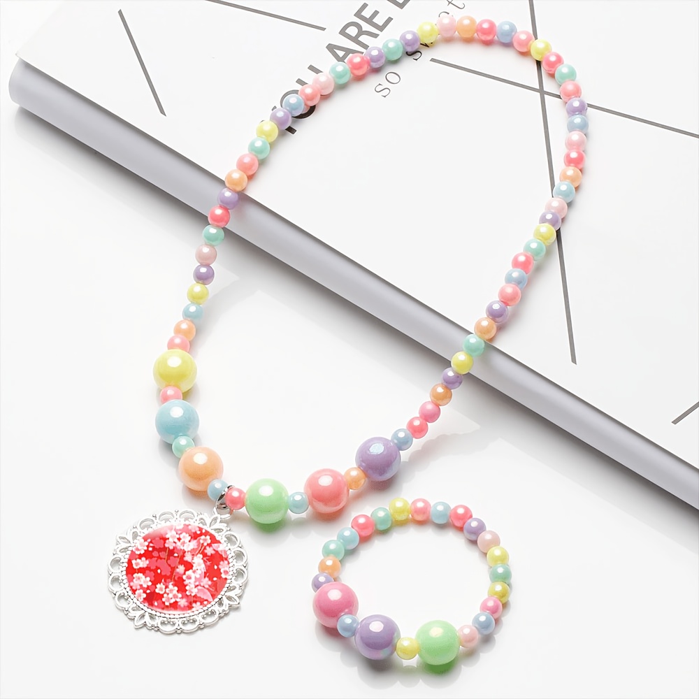2pcs Women's Japanese-style Pattern Necklace and Bracelet Set